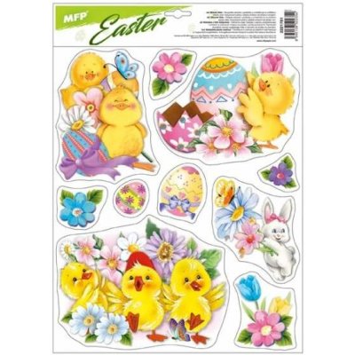 Okenní fólie velikonoční VE011 30x42cm s glitrem – Hledejceny.cz