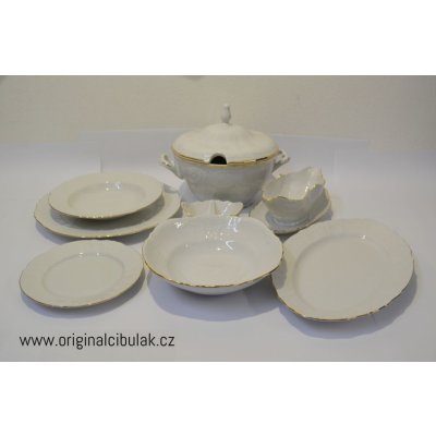 Thun jídelní souprava bílý porcelán slonová kost Bernadotte 6 osob český porcelán 25 ks