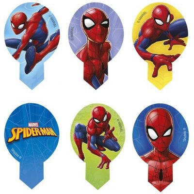 Jedlý papír zápich na muffiny Spiderman 10ks, 6,5 x 4 cm - Dekora – Zboží Mobilmania