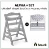 Jídelní židlička Hauck Alpha+ set 2v1 white+ Teddy grey