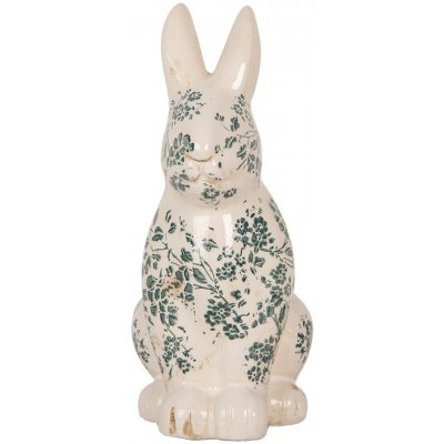Keramická dekorace králík se zelenými květy Tien French L 16*12*28 cm – Hledejceny.cz