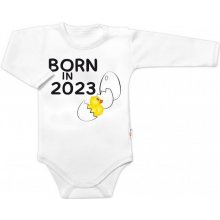 Body dlouhý rukáv s vtipným textem Baby Nellys Born in 2023