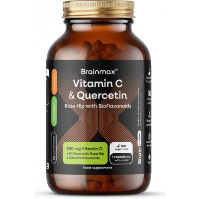 BrainMax Vitamin C & Quercetin Rose Hip 100 rostlinných kapslí – Hledejceny.cz