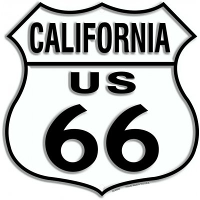 Plechová cedule Route 66 California Shield 30cm x 30 cm – Zbozi.Blesk.cz