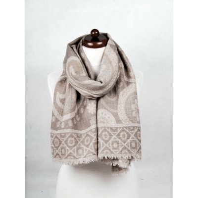 Šála z merino vlny béžovo-šedá – Hledejceny.cz