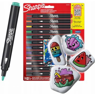 Sharpie Akrylový popisovač Acrylic Marker Bullet sada 12 ks 2091 – Sleviste.cz