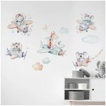 Crearreda Dětská samolepicí dekorace zvířátka v letadlech2 archy67 x 47 cm – Hledejceny.cz