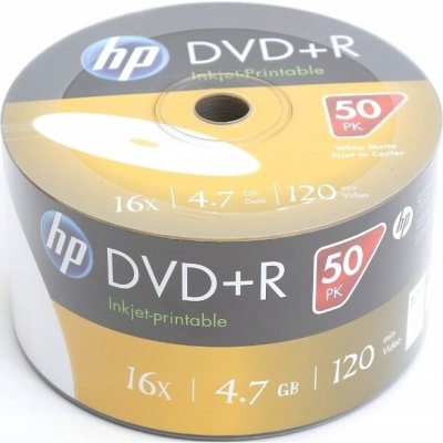 HP DVD+R 4,7GB 16x, printable, spindle, 50ks (69304) – Zboží Živě
