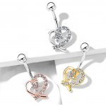 Šperky eshop ocelový piercing do nosu do ucha lesklý kroužek pět kulatých zirkonů O15.10 měděná – Hledejceny.cz