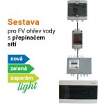 SolarEco DZD1x AC 3kW PUIT sestava pro fotovoltaický ohřev vody NZÚ light s přepínačem sítí MPPT regulátor