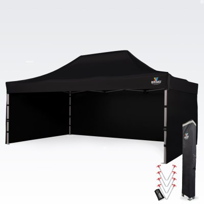 BRIMO Premium (Alu) 4x6 m s 3 stěnami Rychlorozkládací Černá P. Alu – Zbozi.Blesk.cz