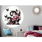 Nalepte.cz samolepka na zeď Černá větev a motýli arch, rozměry 100 x 100 cm – Zboží Dáma