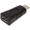 usb kabel USB redukce USB C(M) - microUSB B(F), černá