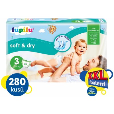 LUPILU XXL Soft & Dry 3 MIDI 280 ks