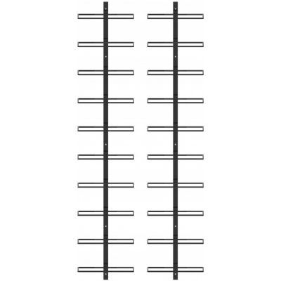 vidaXL Nástěnný stojan na víno pro 20 lahví 2 ks, černý kov – Zboží Dáma