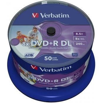 Verbatim DVD+R DL 8,5GB 8x, Printable, cakebox, 50ks (43703)