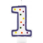Amscan Dortová svíčka číslo 1 tečky – Zboží Dáma