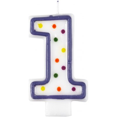 Amscan Dortová svíčka číslo 1 tečky – Zboží Dáma