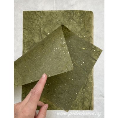 Sapaimport Morušový papír Unryu Lurex slída - khaki Velikost: 23x32 cm, balení 10 ks – Zboží Mobilmania