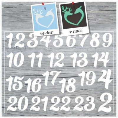 Engross Nažehlovací čísla na adventní kalendář svítící ve tmě – Zboží Mobilmania