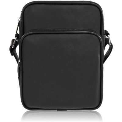 Abruzzo pánská klasická kožená taška přes rameno městská černá – Zboží Dáma