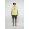 Pánské pyžamo Vamp 20642 pánské pyžamo krátké žluté