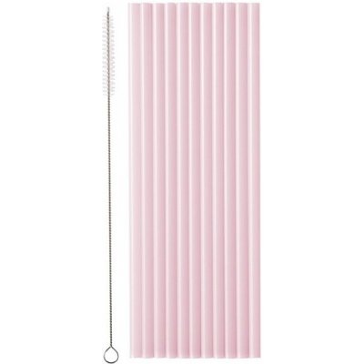 PartyDeco Plastová brčka růžová 23 cm 12 ks – Sleviste.cz