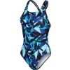 Speedo Allover Digital Powerback Swimsuit Womens black blue