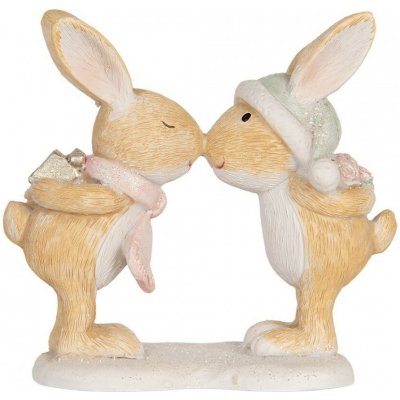 Clayre & Eef Zimní dekorace zamilovaní králíčci s dárkem - 10*5*10 cm – Hledejceny.cz