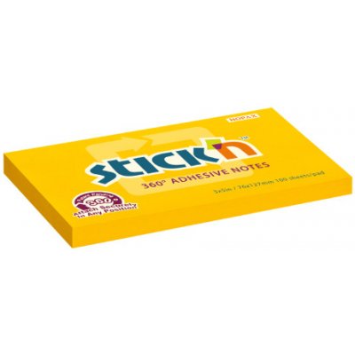 Bloček samolepicí Stick'n Hopax 360°, 76x127 mm, oranžový, 100 lístků – Zboží Mobilmania