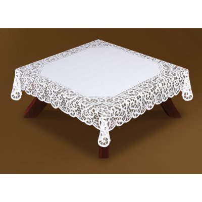 MyBestHome Žakárový ubrus čtvercový Kenan bílá 120x120cm – Sleviste.cz