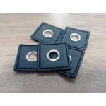 Průchodka s koženkovým čtverečkem k našití, průvlek 8 mm tm.modré – Sleviste.cz