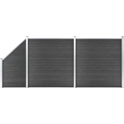 Nabytek XL Set plotového dílce WPC 446 x (105–186) cm černý – Zboží Mobilmania