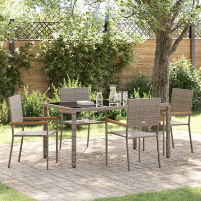 Omaxi 455109 Zahradní jídelní souprava 5 pcs Šedá 150 x 90 x 75 cm polyratan – Hledejceny.cz