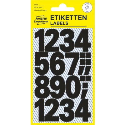 Avery Zweckform 3785 Samolepicí číslice, fólie, 25 mm, 28 ks, černé – Hledejceny.cz