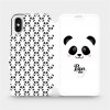 Pouzdro a kryt na mobilní telefon Apple Pouzdro Mobiwear parádní flip Apple iPhone X - M030P Panda Amálka