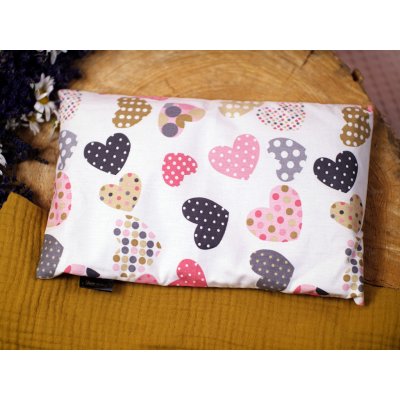 Jsem máma Nahřívací polštářek 20x30 cm srdíčka s puntíky – Zboží Mobilmania