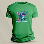 Sandratex Bavlněné dětské tričko Stitch cestovatel Zelená – Zbozi.Blesk.cz