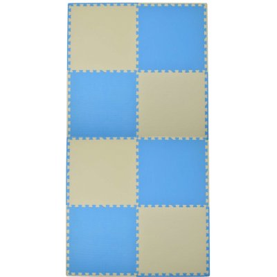 Divio Pěnové puzzle do fitness a bazénu 60 x 60 x 1 cm krémovo-modré 8 ks – Hledejceny.cz