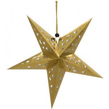 Vánoční lampion hvězda, zlatá 50cm