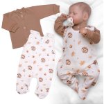 Baby Nellys Kojenecké dupačky s košilkou bavlna Roztomilý medvídek, ecru – Hledejceny.cz
