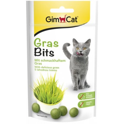 Gimborn Pamlsek GimCat Gras Bits tablety s kočičí trávou 40 g – Zboží Mobilmania