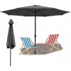 Zahradní slunečník Yakimz 2,7m slunečník UV40+ sklápěcí slunečník Zahradní slunečník Beach Umbrella，Šedá