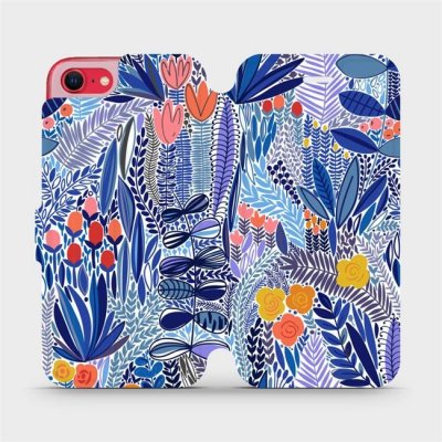 Pouzdro Mobiwear Flip Apple iPhone SE 2020 / SE 2022 - MP03P modré květena
