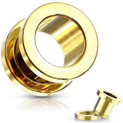 Šperky4U šroubovací tunel do ucha zlacený TN01032GD-06 – Hledejceny.cz