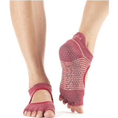 ToeSox BELLARINA bezprstové protiskluzové ponožky POMEGRANATE STRIPY