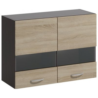 Vivaldi Závěsná kuchyňská skříňka Livia 80 cm prosklená dub sonoma – Hledejceny.cz