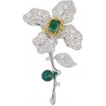 Amparo Miranda Brož Flower AM618 green – Zboží Dáma