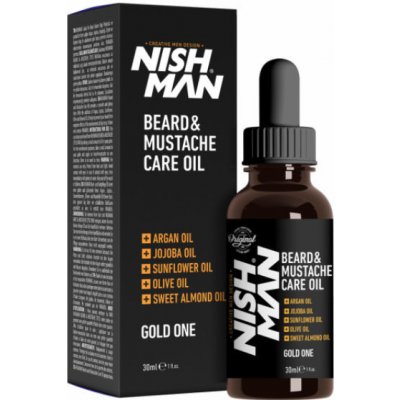 Nishman Beard & Mustache Care Oil Gold One olej na vousy 30 ml – Zbozi.Blesk.cz