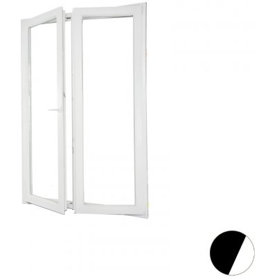 Aluplast dvoukřídlé balkonové dveře Dvojsklo Palisander/bílá Levé 140 x 200 cm – Hledejceny.cz